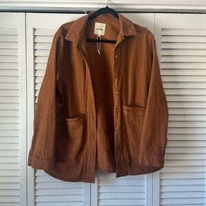 Sezane Denim Jacket Brown Tan color